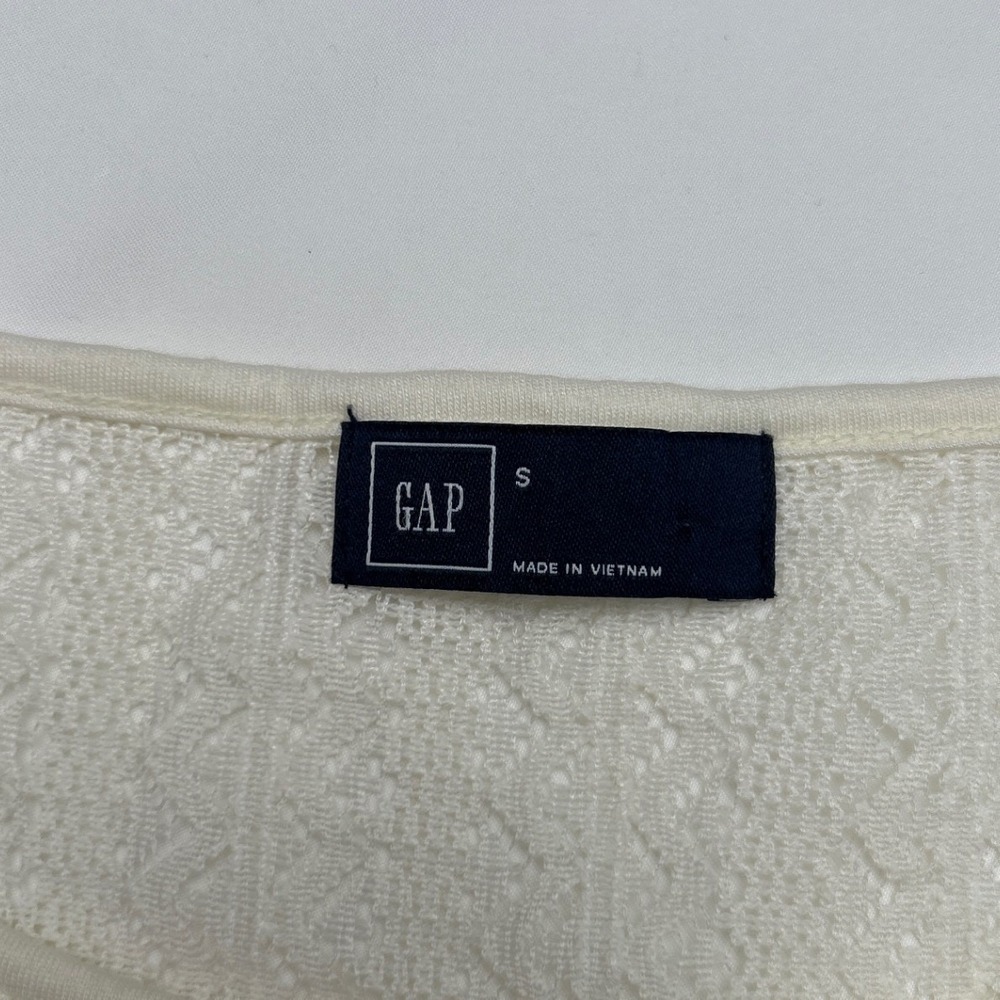 GAP Womens Crochet Lace Tank Top Cream Size S Boho Festival Layering Cottagecore - Picture 6 of 10